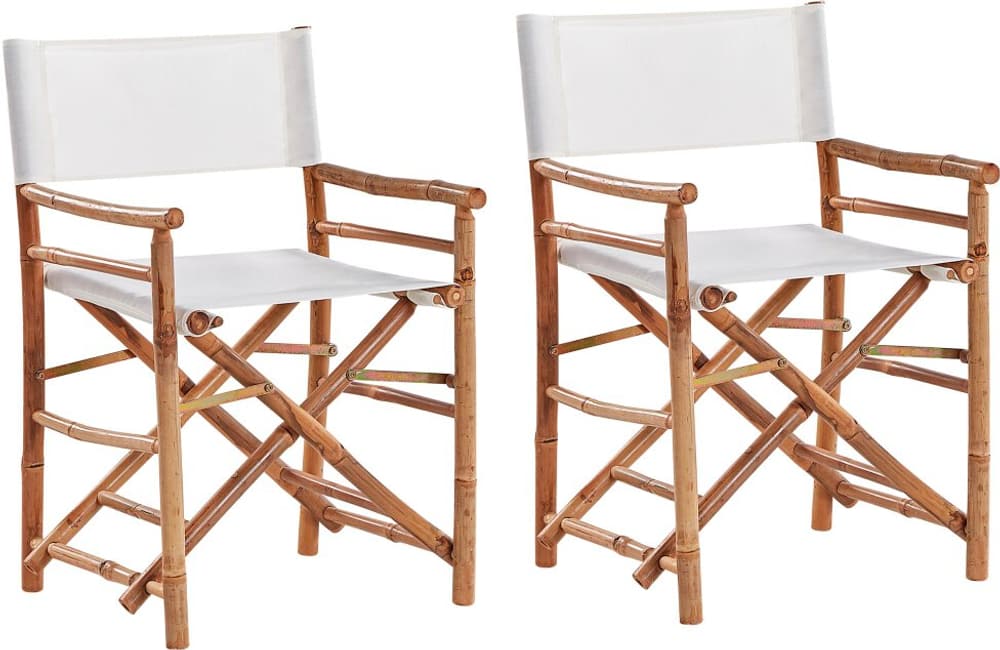 Lot de 2 chaises de jardin bois clair et blanc cassé MOLISE Chaise de jardin Beliani 759248100000 Photo no. 1
