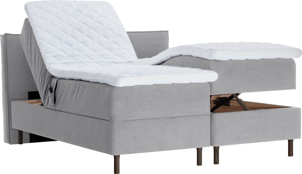 LUNE Boxspringbett 407930900000 Grösse B: 160.0 cm x T: 200.0 cm Farbe Hellgrau Bild Nr. 1