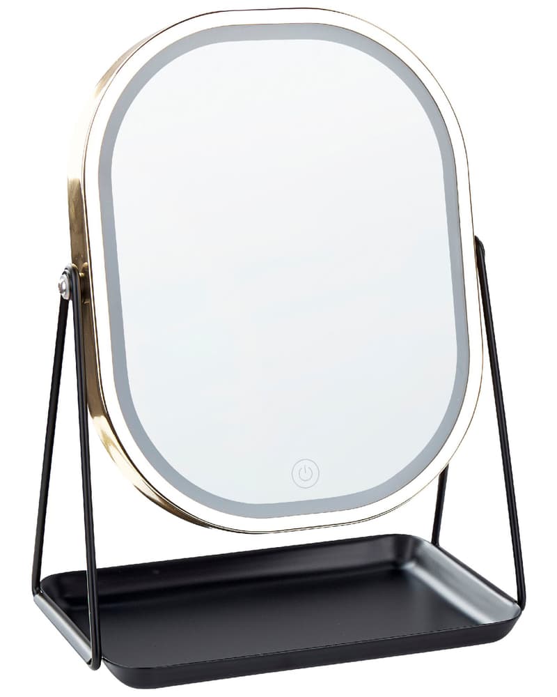 Specchio da tavolo LED oro 20 x 22 cm DORDOGNE Specchio per make-up Beliani 669700118934 N. figura 1