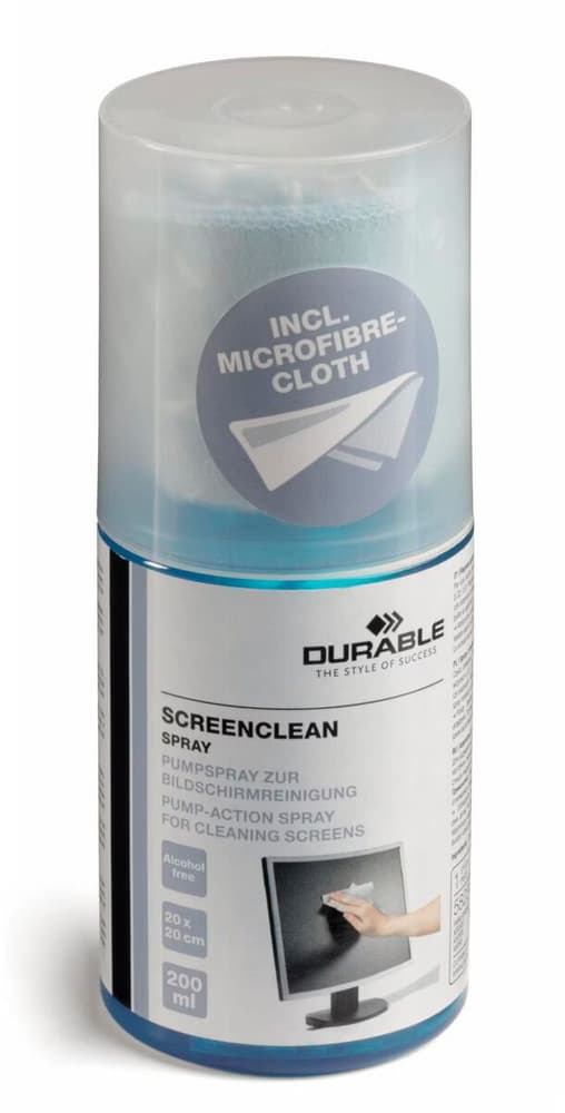 Spray detergente e panno Screenclean 200 ml Detergente per schermi DURABLE 785302404467 N. figura 1