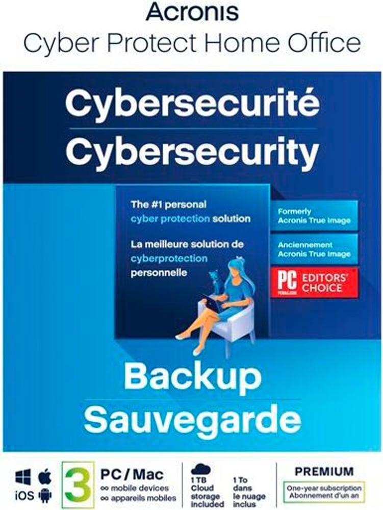 Cyber Protect Home Office Premium Subscription 3 Computers + 1 TB Acronis Cloud Storage Antivirus (Download) Acronis 785302424546 N. figura 1