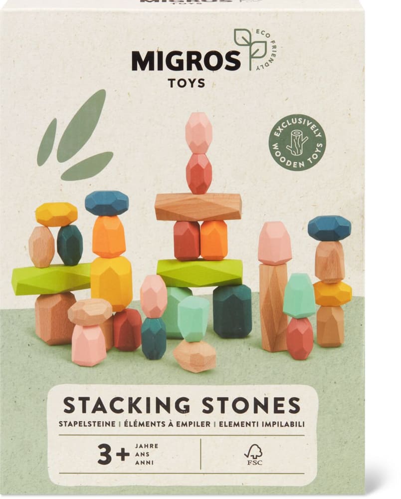 Migros Toys Pietre legno impila. Set di giocattoli MIGROS TOYS 749317800000 N. figura 1
