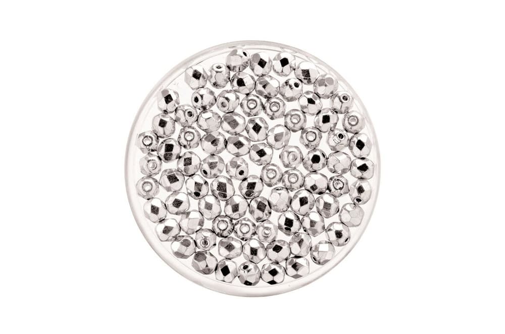 Perline di vetro af. 6mm 50pz argento Perline artigianali 608140400000 N. figura 1
