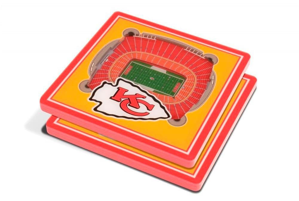 Sous-verres 3D avec vue sur le stade des Chiefs de Kansas City (2 pièces) Merch NFL 785302414164 Photo no. 1