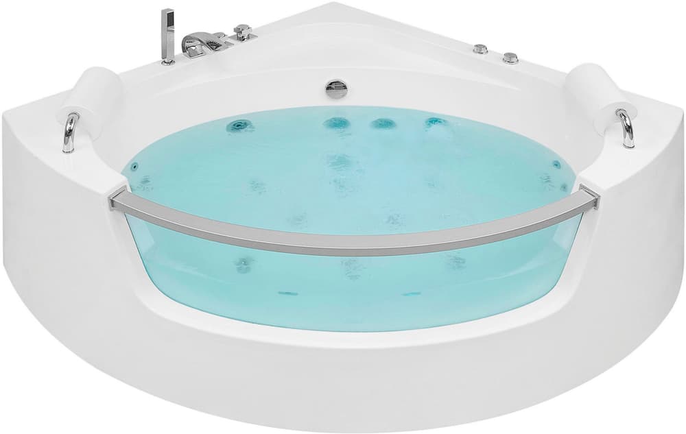 Vasca da bagno idromassaggio con LED MANGLE Vasca da bagno angolare Beliani 655507200000 N. figura 1