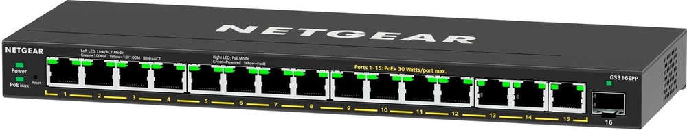 GS316EPP-100PES 16 Port Switch di rete Netgear 785302429411 N. figura 1