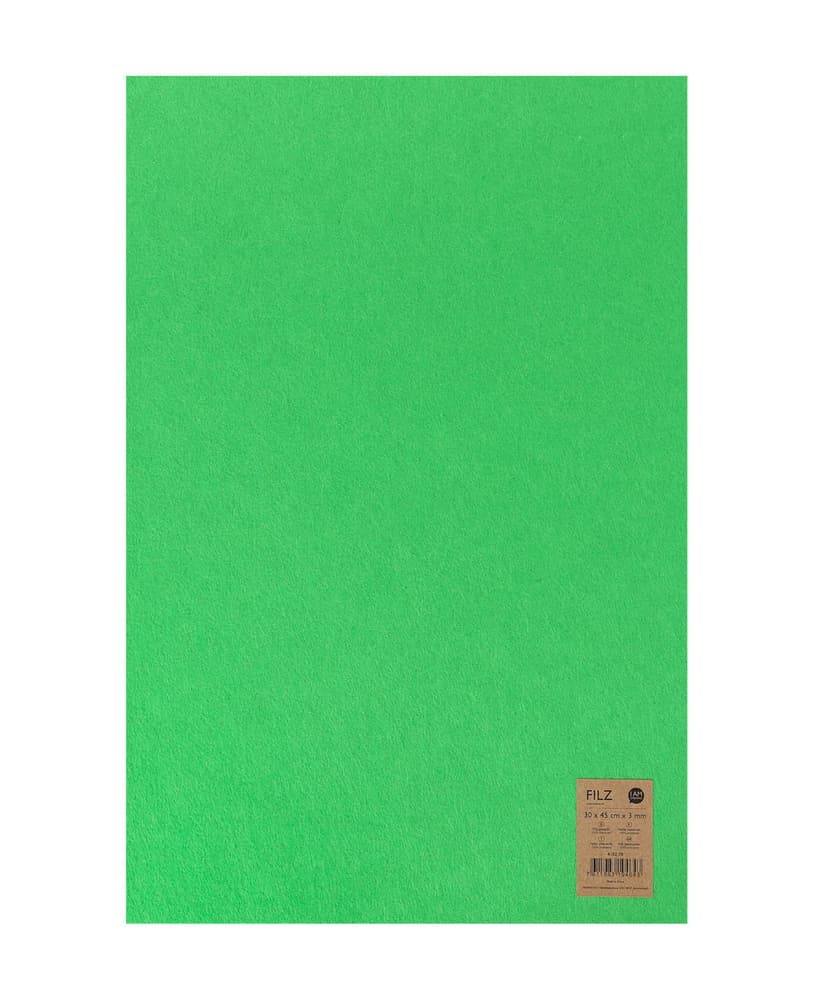 Feltro tessile, verde erba, 30x45cm x 3mm Feltro artigianale 666915000000 N. figura 1