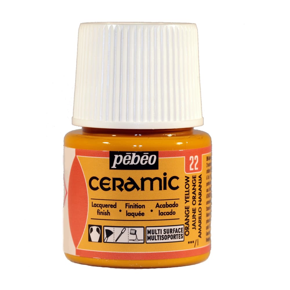 Pébéo Cermaic 22 giallo arancione Vernice ceramica Pebeo 663510000200 Colore Arancione N. figura 1