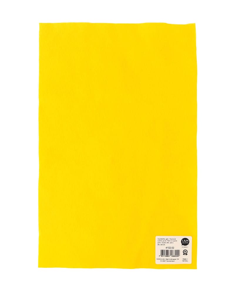 Qualité feutre jaune, 20x30cm x 1mm Feutre artisanal 666912600000 Photo no. 1