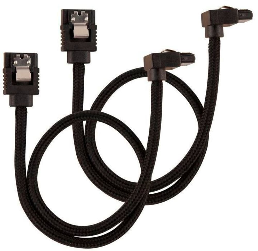 SATA3-Kabel Premium Set Schwarz 30 cm gewinkelt Datenkabel intern Corsair 785300192010 Bild Nr. 1
