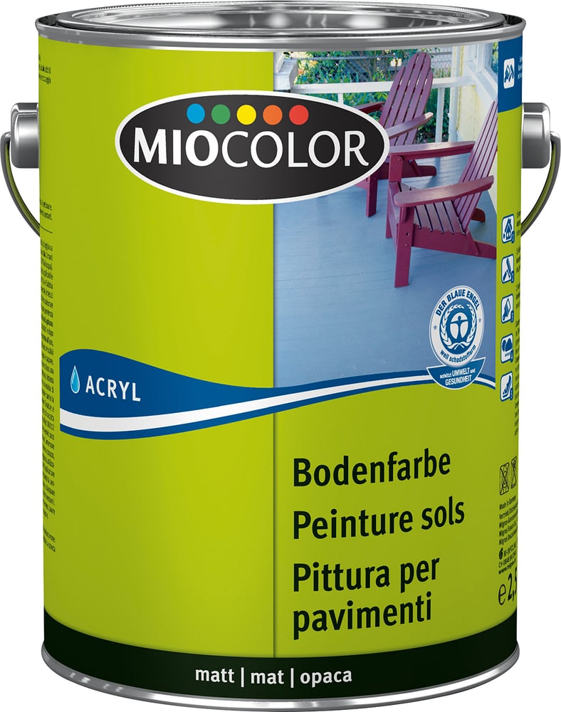 Acryl Bodenfarbe Weiss 2.5 l Acryl Bodenfarbe Miocolor 660539200000 Farbe Weiss Inhalt 2.5 l Bild Nr. 1