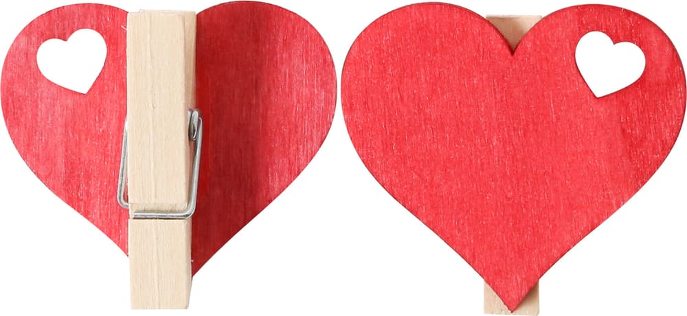 Herzklammern aus Holz Herzklammern I AM CREATIVE 657318500002 Farbe Rot Bild Nr. 1