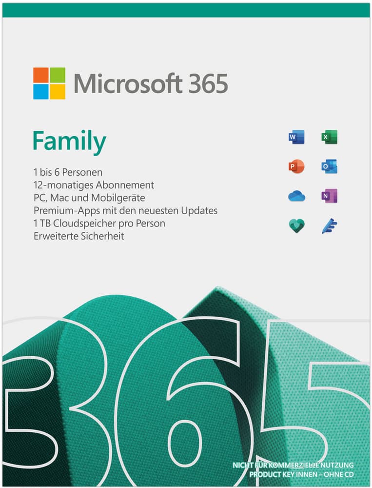 M365 Family 1YR DE Software per ufficio (Box) Microsoft 799106300000 N. figura 1