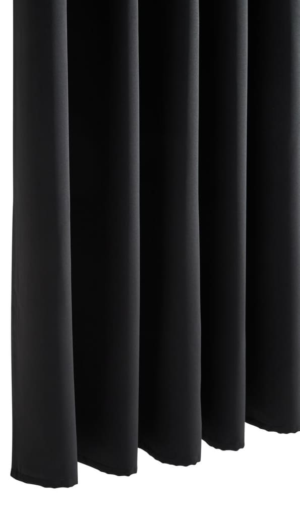 ALONSO Rideau prêt à poser occultant avec galets 430293222020 Couleur Noir Dimensions L: 140.0 cm x H: 270.0 cm Photo no. 1