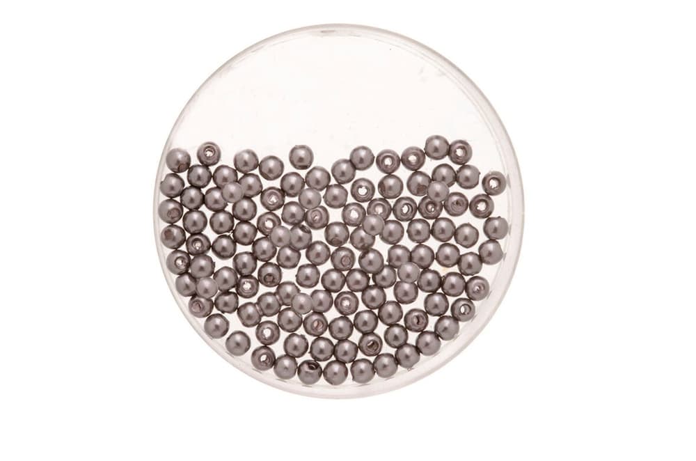 Perles cirées, gris, 6mm 60pcs Perles artisanales 608128000000 Photo no. 1