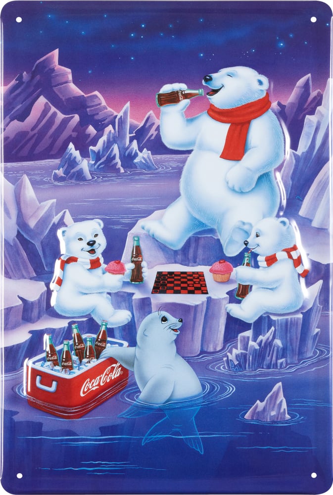 Werbe-Blechschild Coca Cola Eisbären 605067700000 Bild Nr. 1