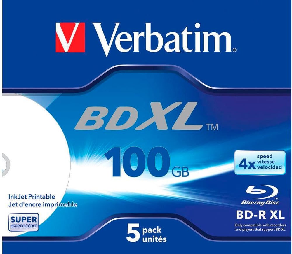 BD-R 43789 100 GB, custodia (5 pezzi) Blu-ray vuoti Verbatim 785302435914 N. figura 1