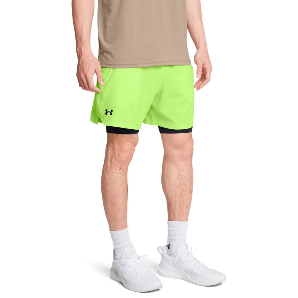 Vanish Woven 2in1 Shorts Pantaloncini Under Armour 471875400566 Taglie L Colore limetta N. figura 1