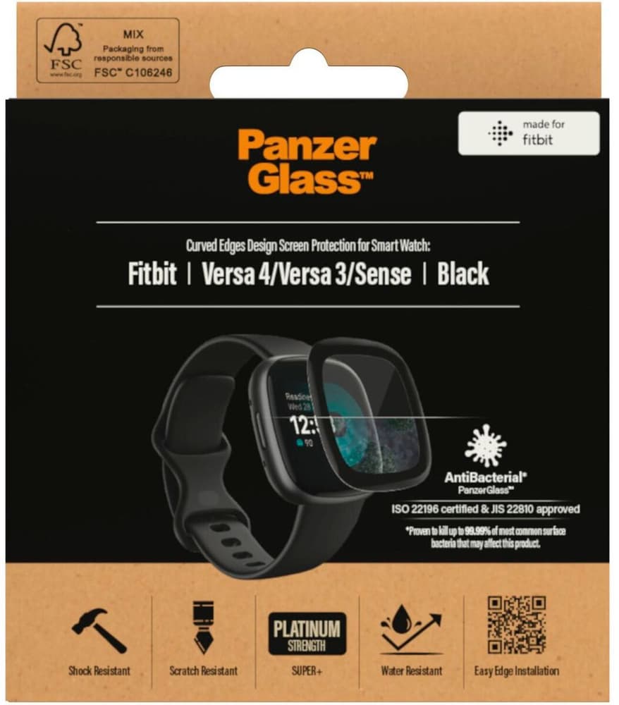 Fitbit Versa 3/4 and Sense Smartwatch Schutzfolie Panzerglass 785300196566 Bild Nr. 1