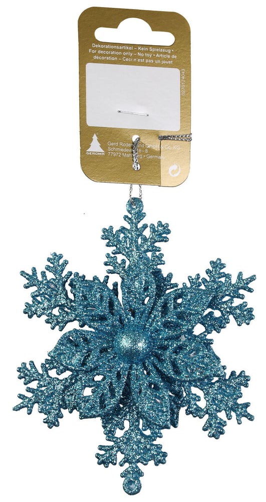 Flocon de neige design floral, bleu Décoration de sapin Geroma 655182900000 Photo no. 1