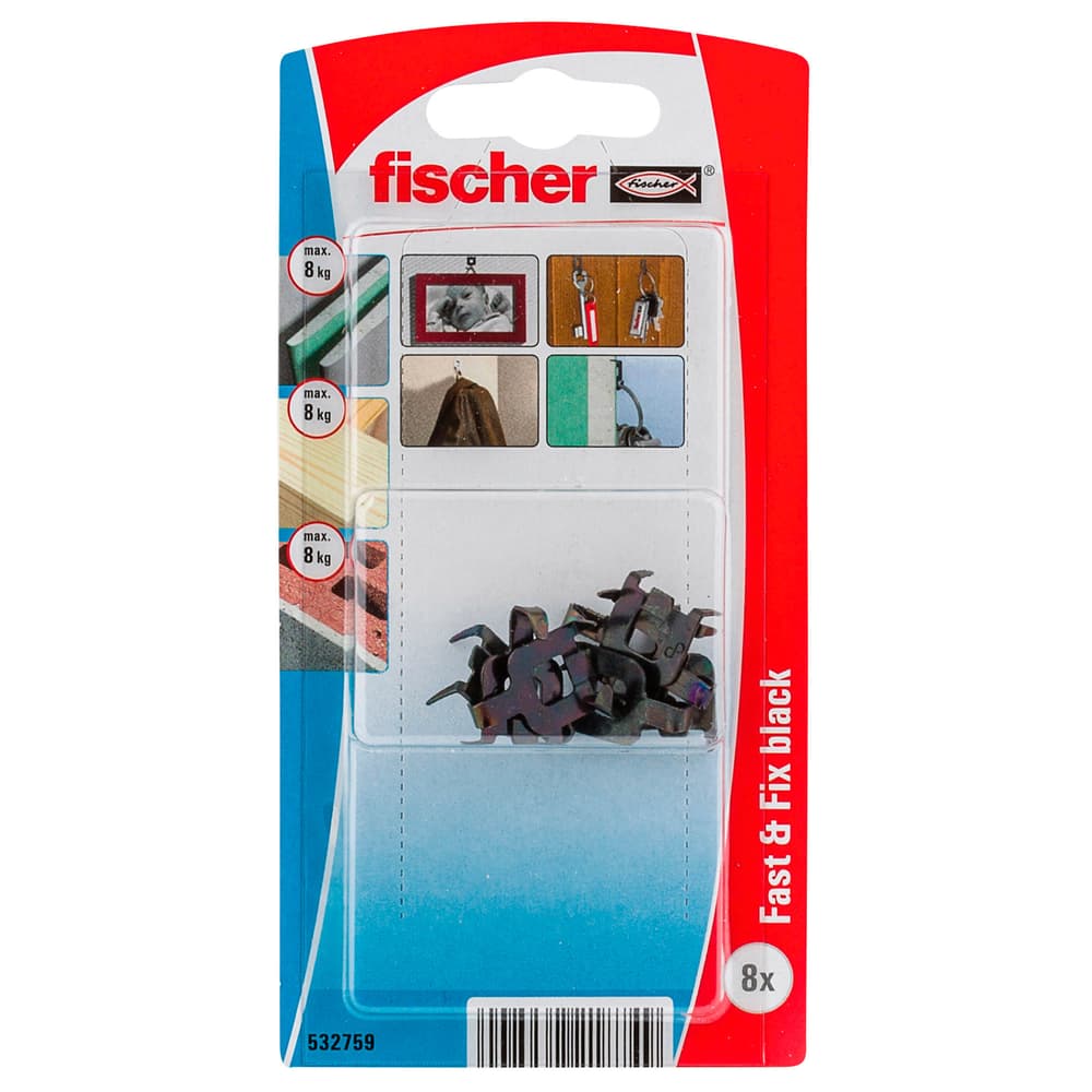 Fast&Fix schwarz Haken fischer 605434500000 Bild Nr. 1