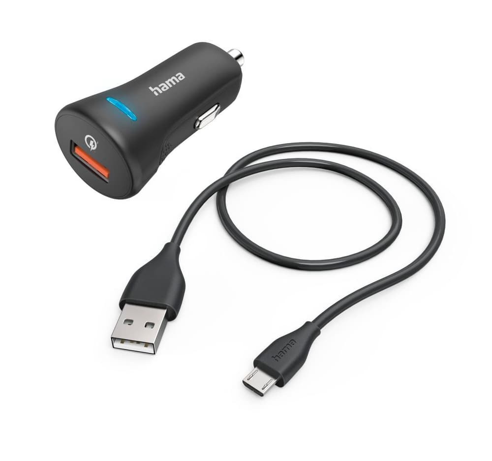Chargeur rapide de voiture avec câble de charge Micro-USB, QC, 19,5 W, 1,5 Adaptateur de voiture Hama 785300173276 Photo no. 1