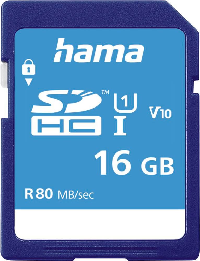 SDHC 16GB Class 10 UHS-I 80MB / S Carte mémoire Hama 785300181353 Photo no. 1