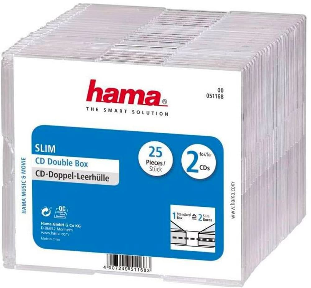 Custodia vuota per CD doppia "Slim", confezione da 25 pezzi Custodia per media ottici Hama 785300172226 N. figura 1