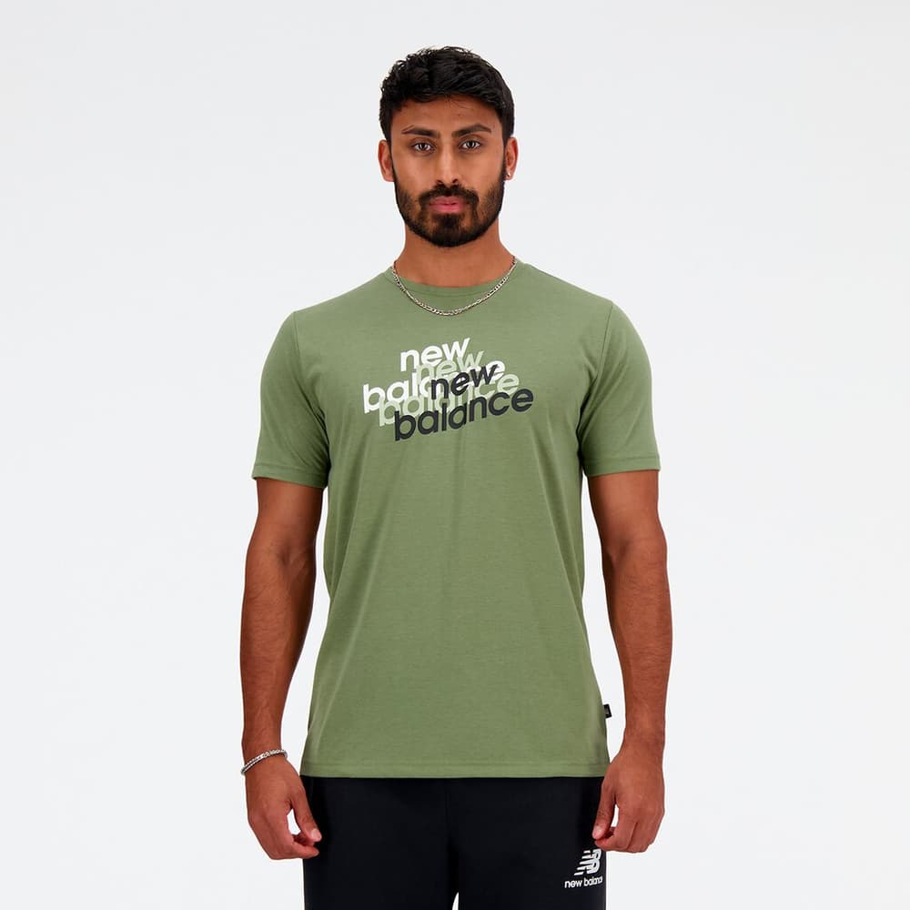 Heathertech Graphic T-Shirt T-shirt New Balance 474158300468 Taglie M Colore verde muschio N. figura 1