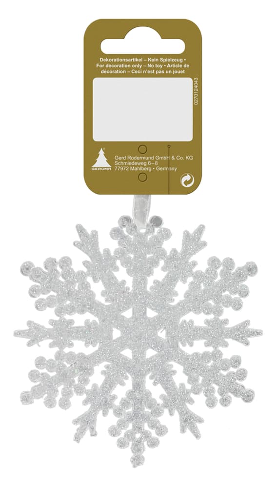 Flocon de neige aspect glace, Ø 10 cm Décoration de sapin Geroma 655214600000 Photo no. 1