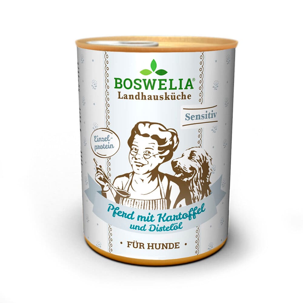 Cuisine rustique pour chien Sensitiv au cheval, 0.4 kg Aliments humides Boswelia 658296900000 Photo no. 1