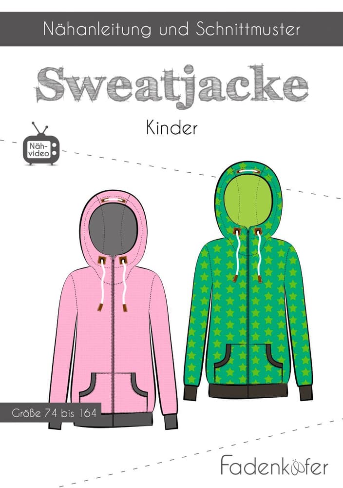 Papierschnittmuster Sweatjacke Schnittmuster Fadenkäfer 669700125565 Bild Nr. 1