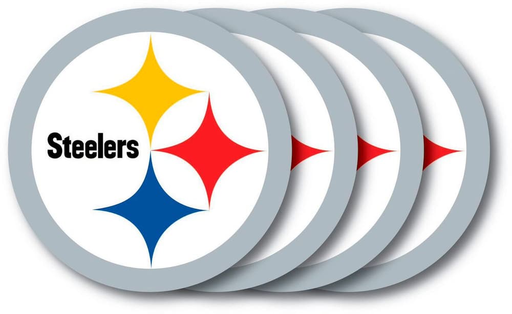 Set sottobicchieri in vinile Pittsburgh Steelers (4 pezzi) Merch NFL 785302414166 N. figura 1
