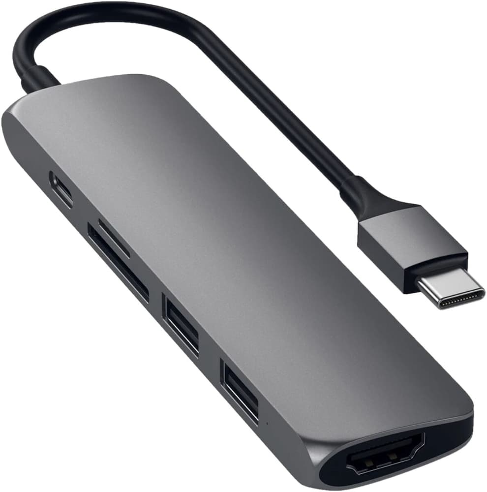USB-C Slim Aluminium V2 Hub USB + station d’accueil Satechi 785300142372 Photo no. 1