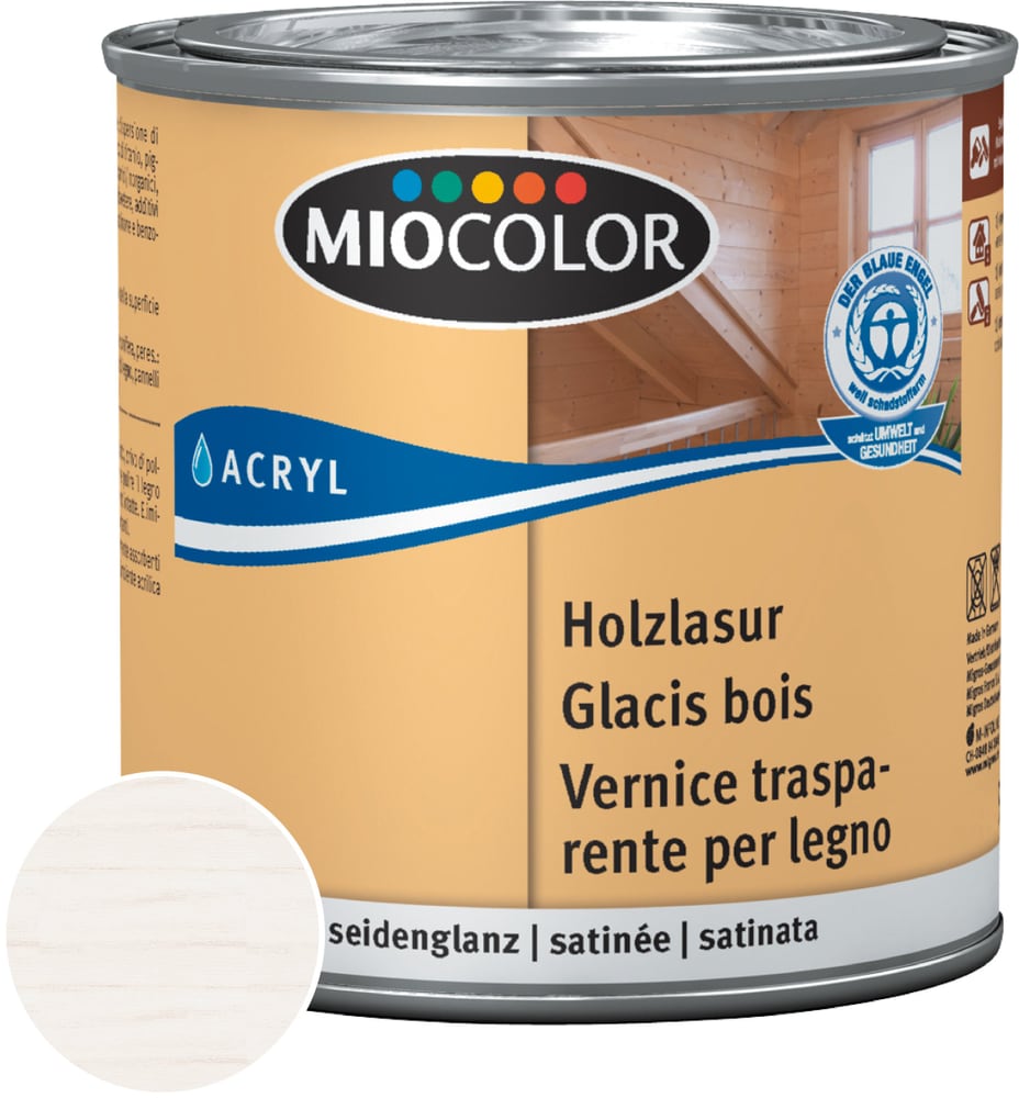 Miocolor Acryl Vernice trasparente per legno Bianco calce 375 ml - comprare  da Do it + Garden Migros