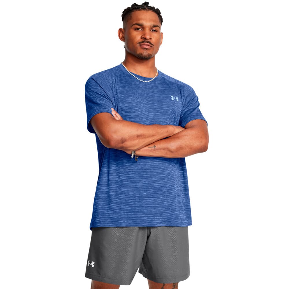 Tech Textured SS T-shirt Under Armour 471856700340 Taille S Couleur bleu Photo no. 1