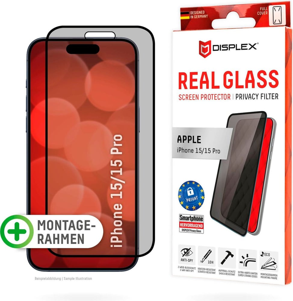Privacy Glass Smartphone Schutzfolie Displex 785302415191 Bild Nr. 1