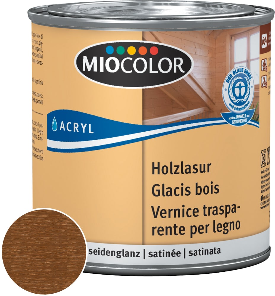 Acryl Holzlasur Kastanie 375 ml Holzlasur Miocolor 676775500000 Farbe Kastanie Inhalt 375.0 ml Bild Nr. 1