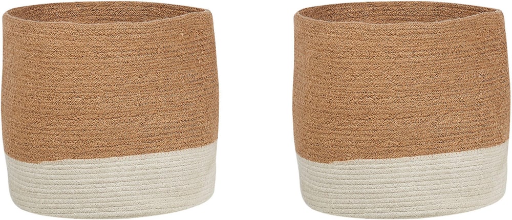 Textilkorb Jute beige / weiss 2er Set BULANIK Korb Beliani 674739200000 Bild Nr. 1