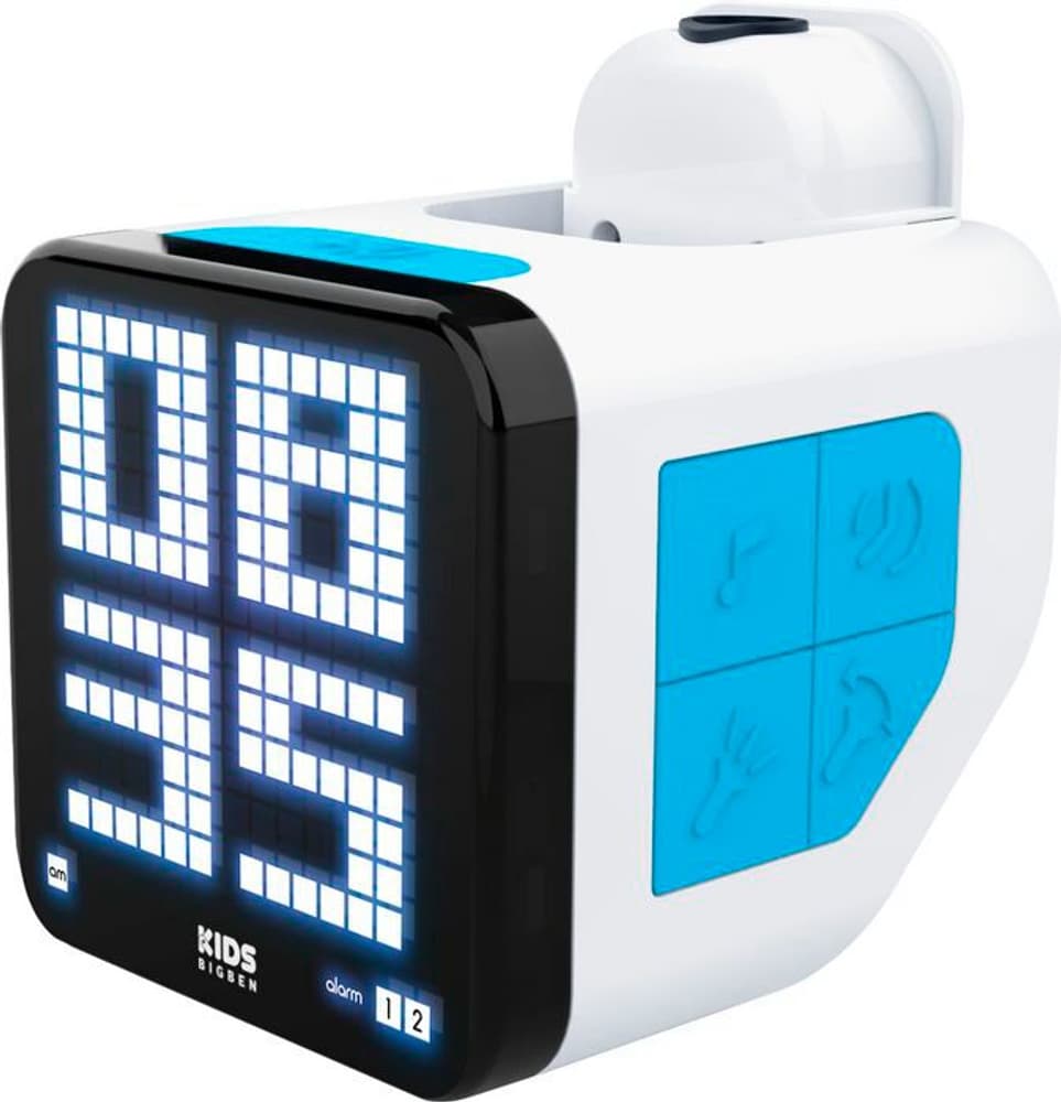Retro Cube –  bianco / blu Sveglia per bambini Bigben 785300176537 N. figura 1