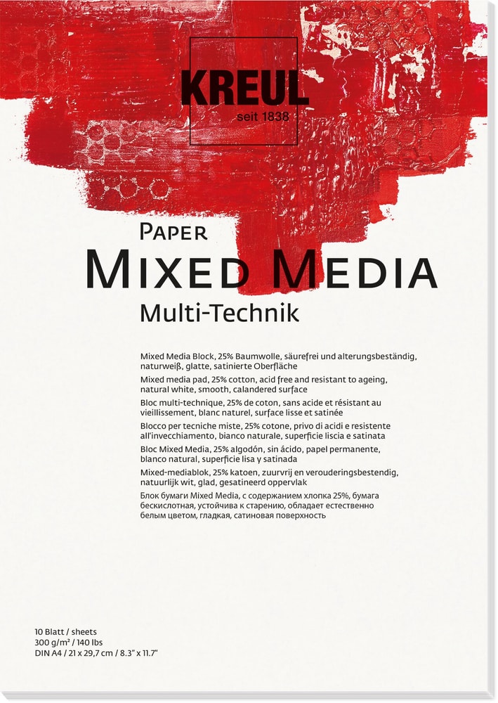 KREUL Paper Mixed Media 10 Blatt 300 g/m² DIN A4 Malkarton C.Kreul 667181000000 Bild Nr. 1