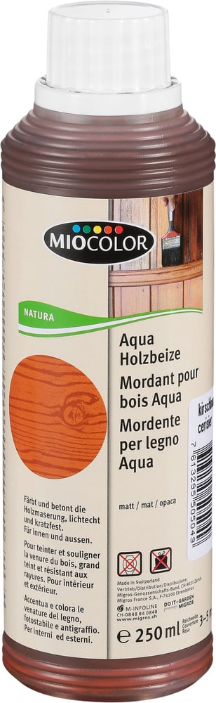 Mordant pour bois Aqua Cerisier 250 ml Huiles + Cires pour le bois Miocolor 661286000000 Couleur Cerisier Contenu 250.0 ml Photo no. 1