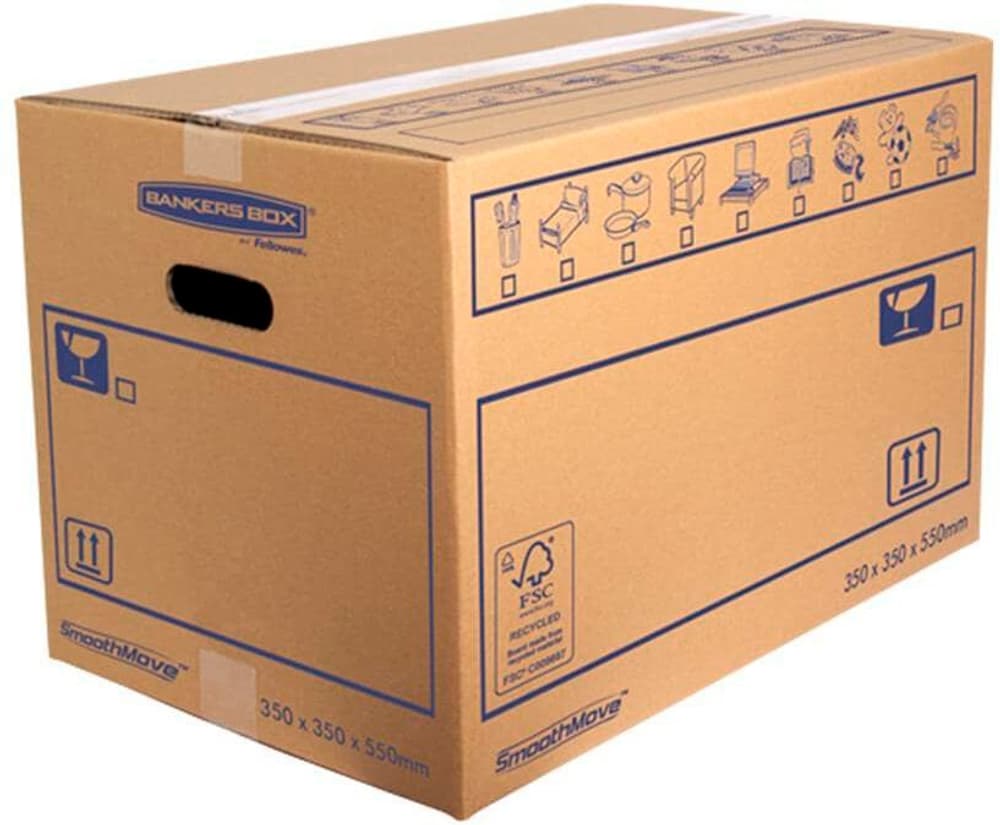 Umzugsbox Smoothmove Standard 35 x 35 x 55 cm, 10 Stück Kartonschachteln Fellowes 785300181757 Bild Nr. 1
