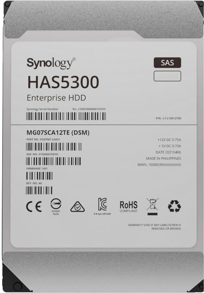 HAS5300 3.5" SAS 16 TB Interne Festplatte Synology 785302411908 Bild Nr. 1