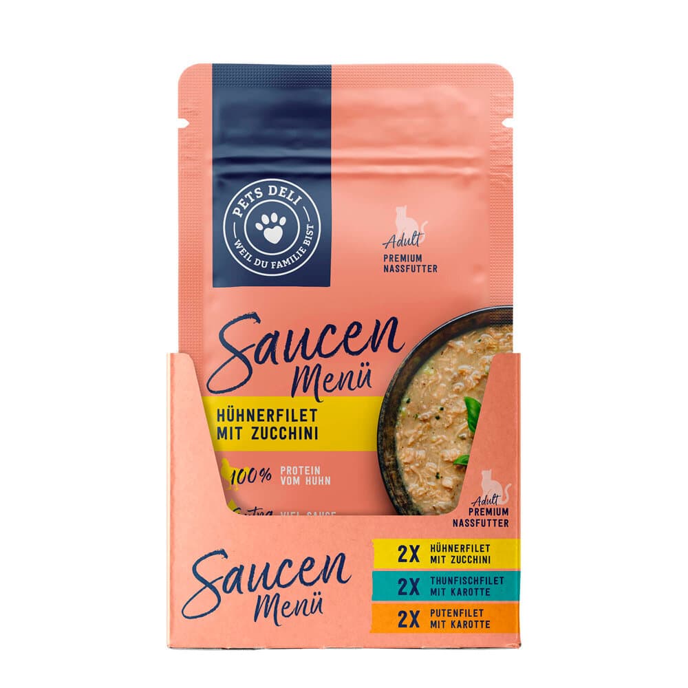 Pasti in salsa Saucen Menü in confezione multipla, 6x 0.07 kg Cibo umido Pets Deli 658336900000 N. figura 1