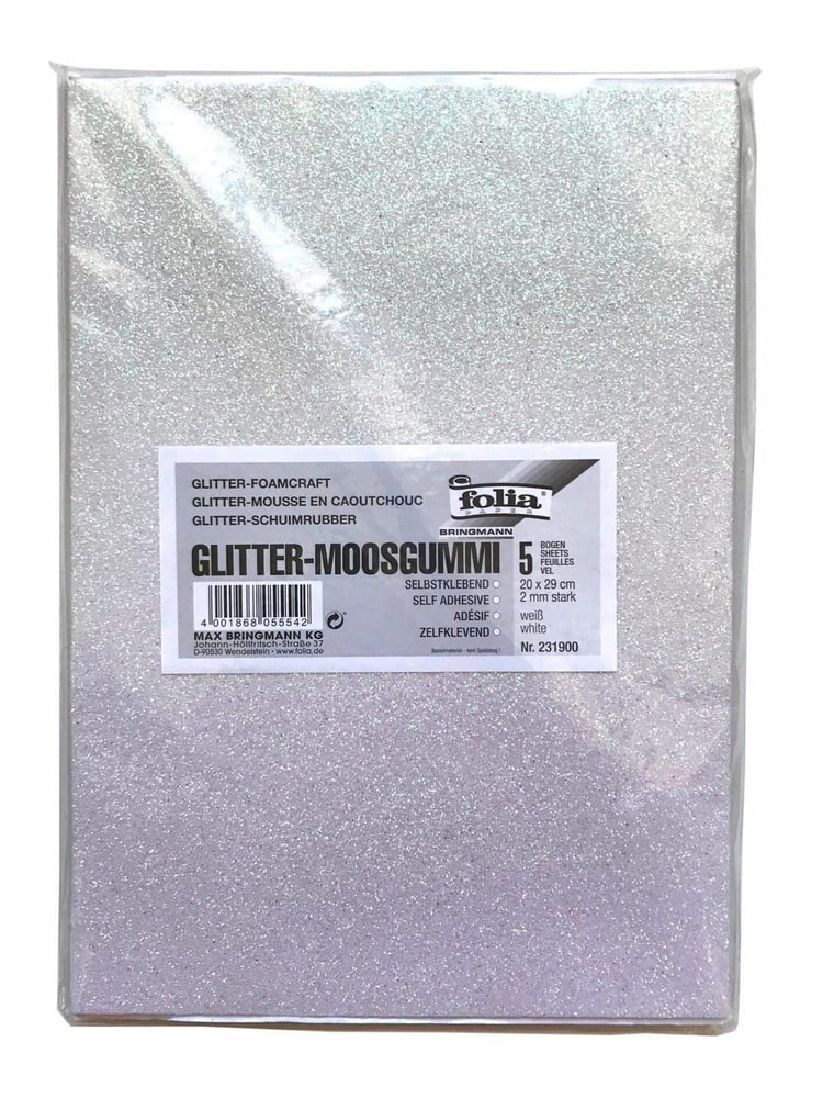 Moosgummi-Set Glitter 5 Stück, Silber Moosgummi Folia 785302426762 Bild Nr. 1
