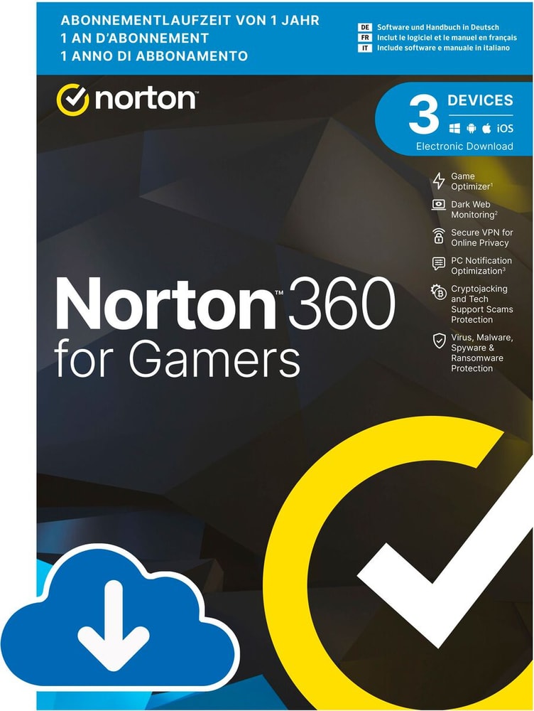 360 For Gamers, Nd 50 GB, 1U Antivirus (Download) Norton 785302424580 N. figura 1