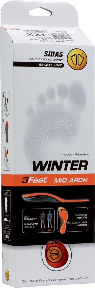 Winter 3 Feet Mid Semelles Sidas 461684700630 Taille XL Couleur rouge Photo no. 1