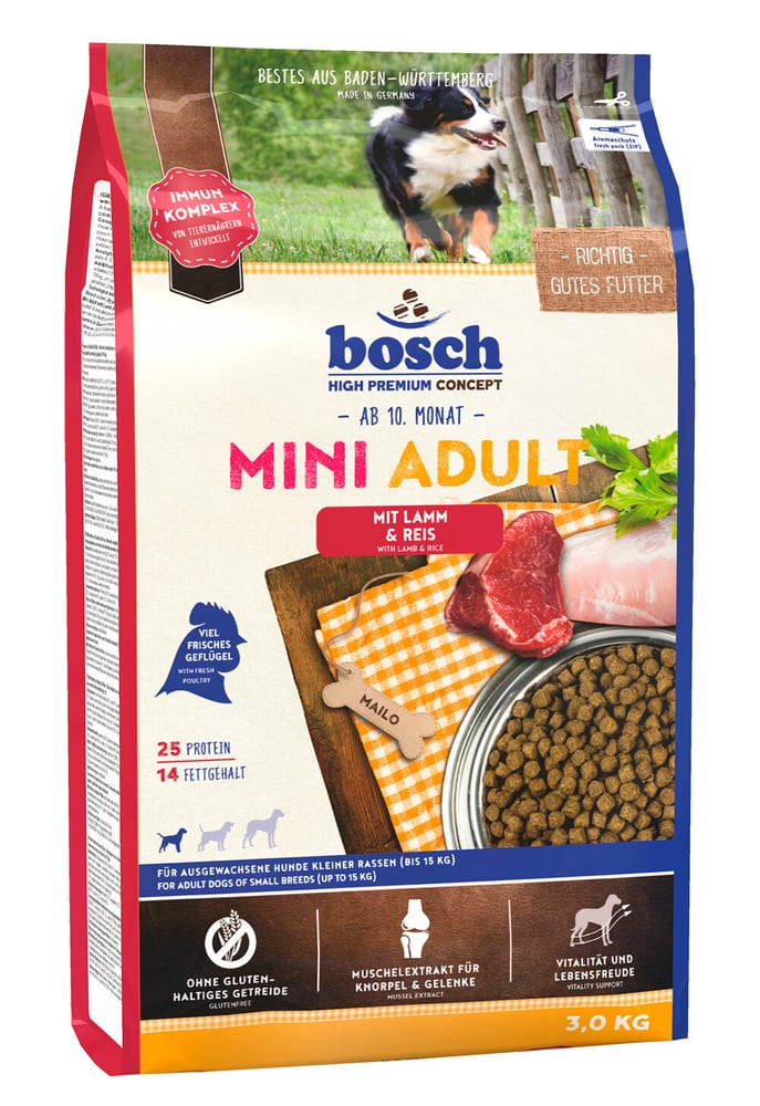 Mini Adult Lamb & Rice, 3 kg Aliments secs bosch HPC 658285600000 Photo no. 1