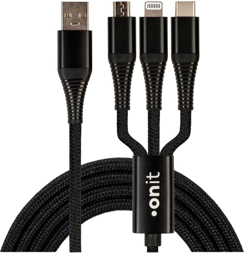 USB A - Lightning/Micro-USB/USB C, 1 m USB Kabel onit 785300183415 Bild Nr. 1